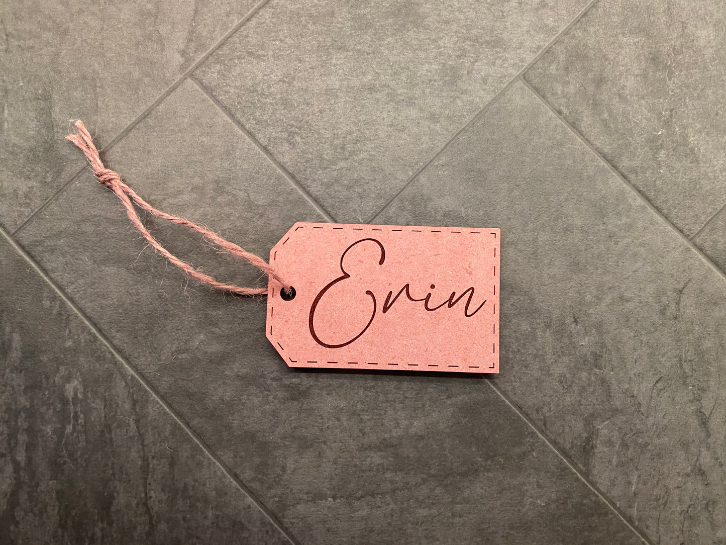 Wood Stocking Name Tag