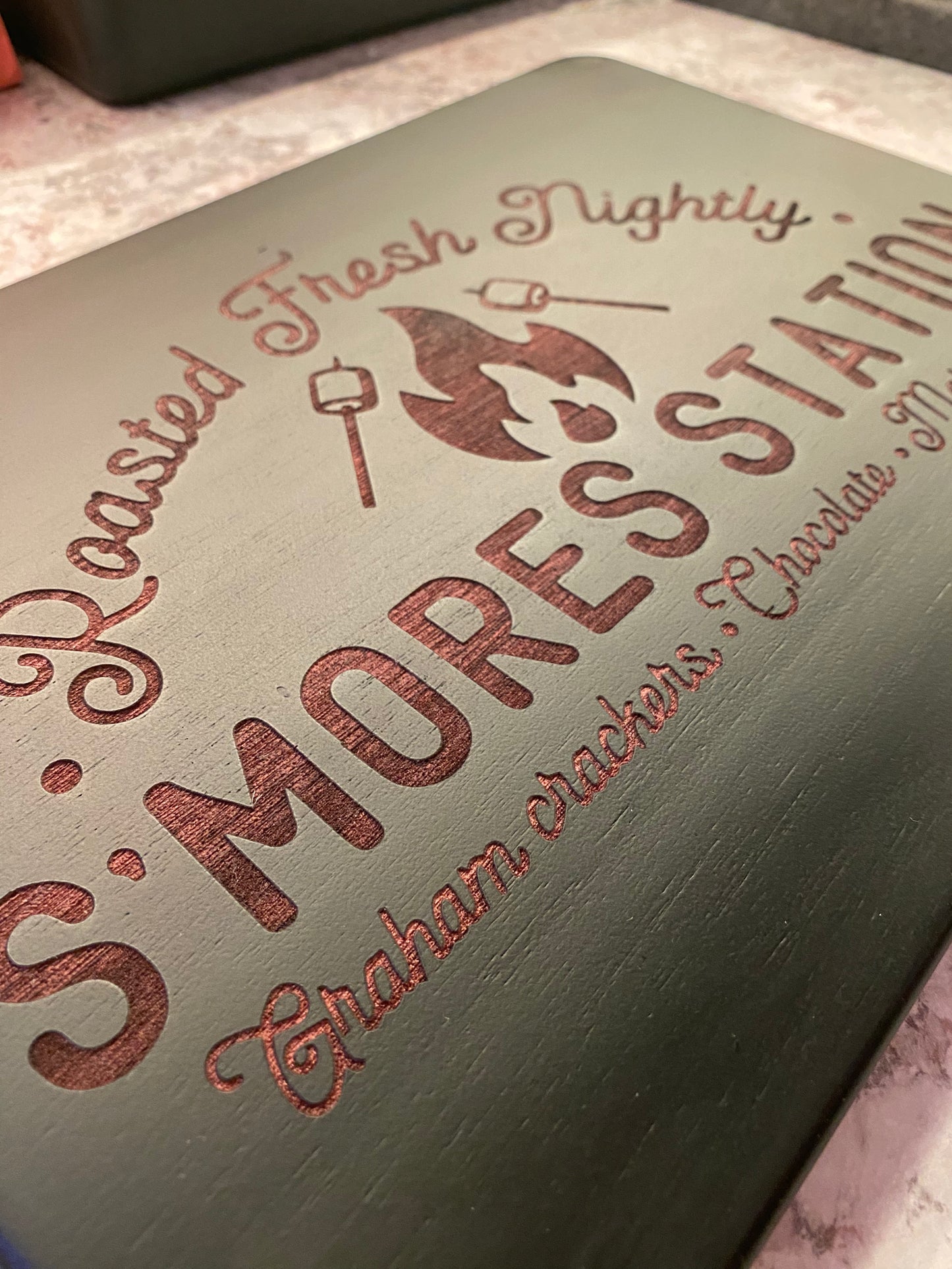 Black Charcuterie Board with handle
