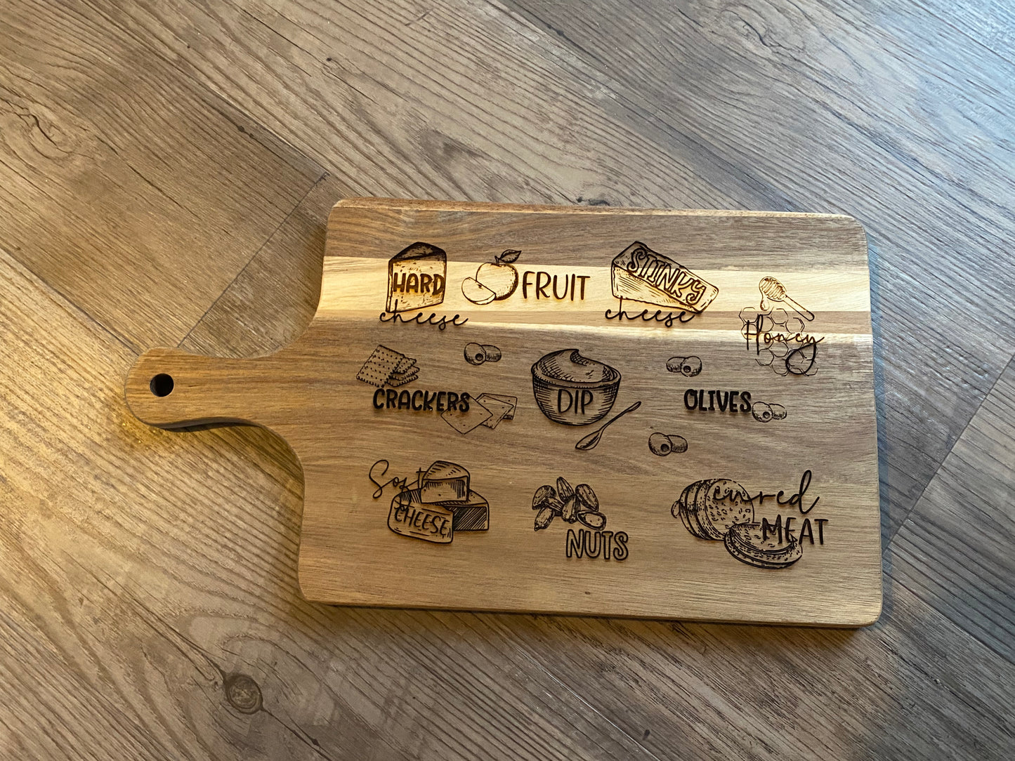 Black Charcuterie Board with handle