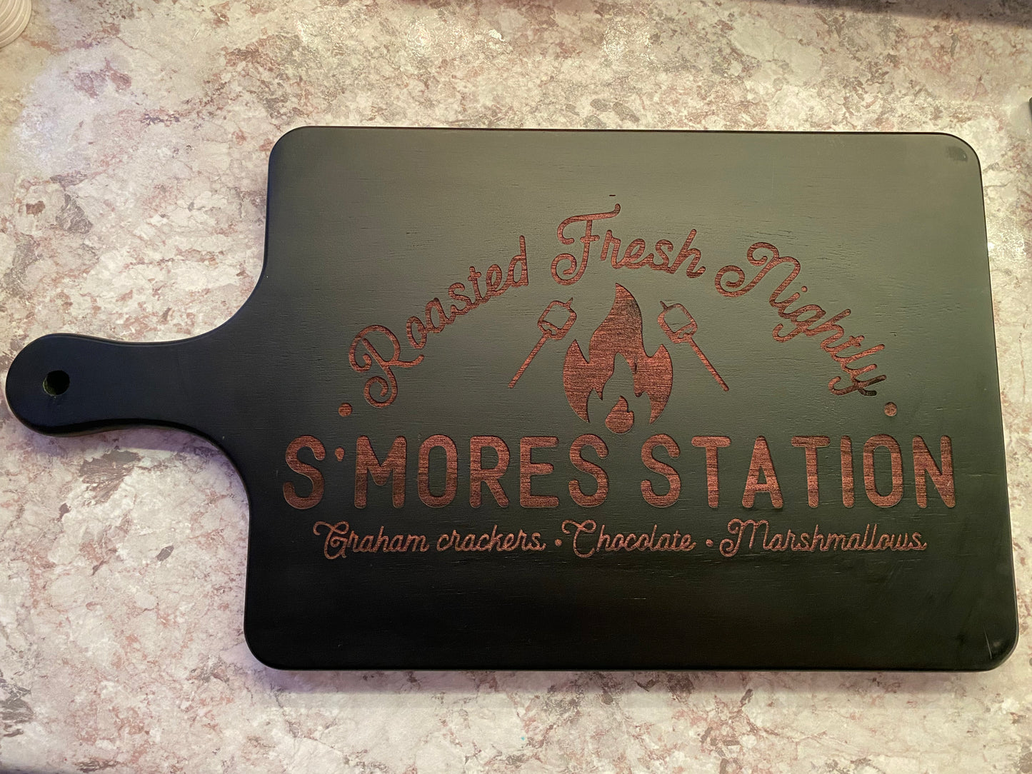 Black Charcuterie Board with handle