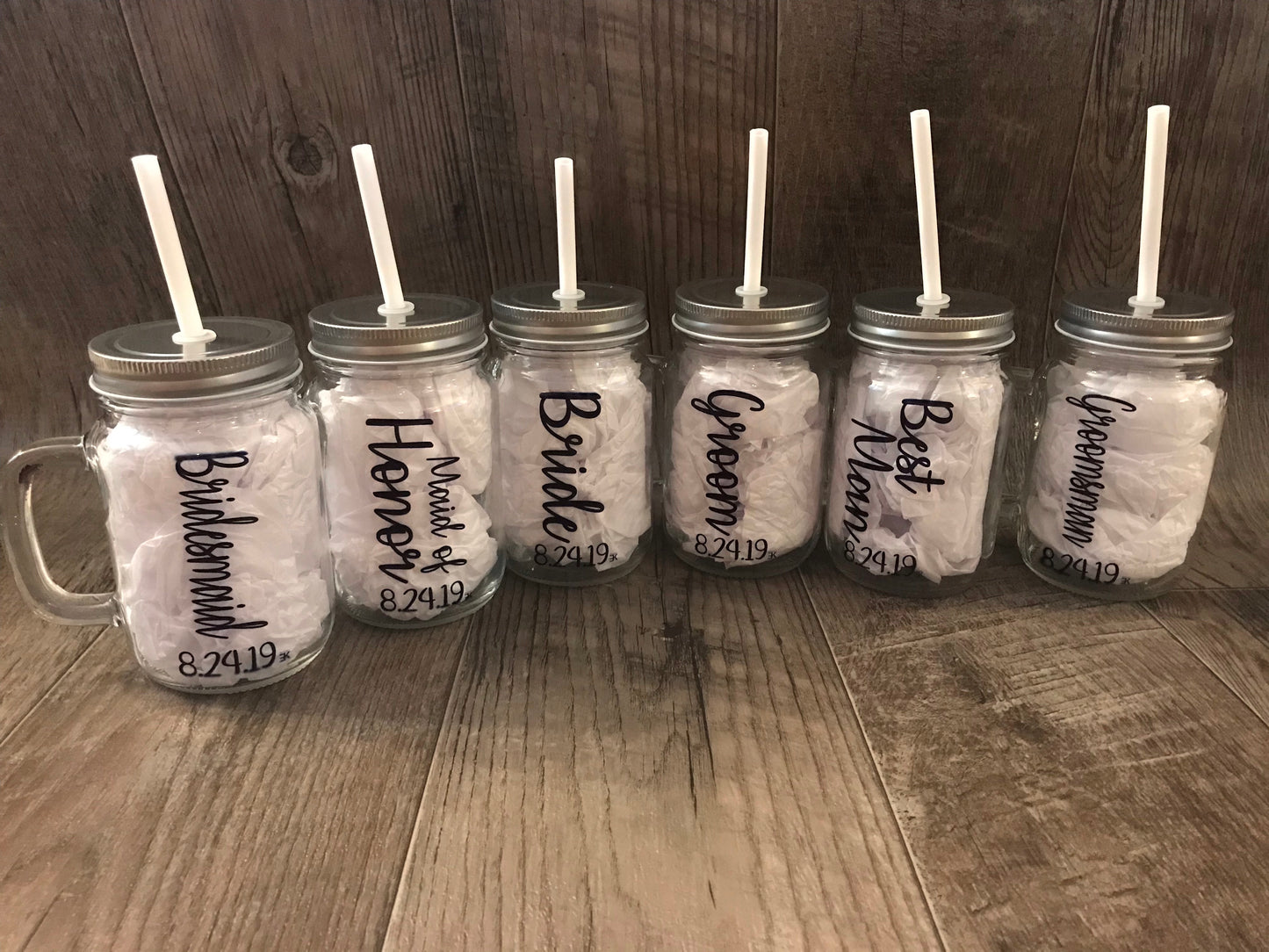 Wedding Party Mason Jars
