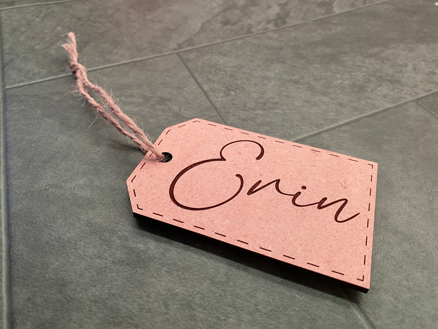 Wood Stocking Name Tag