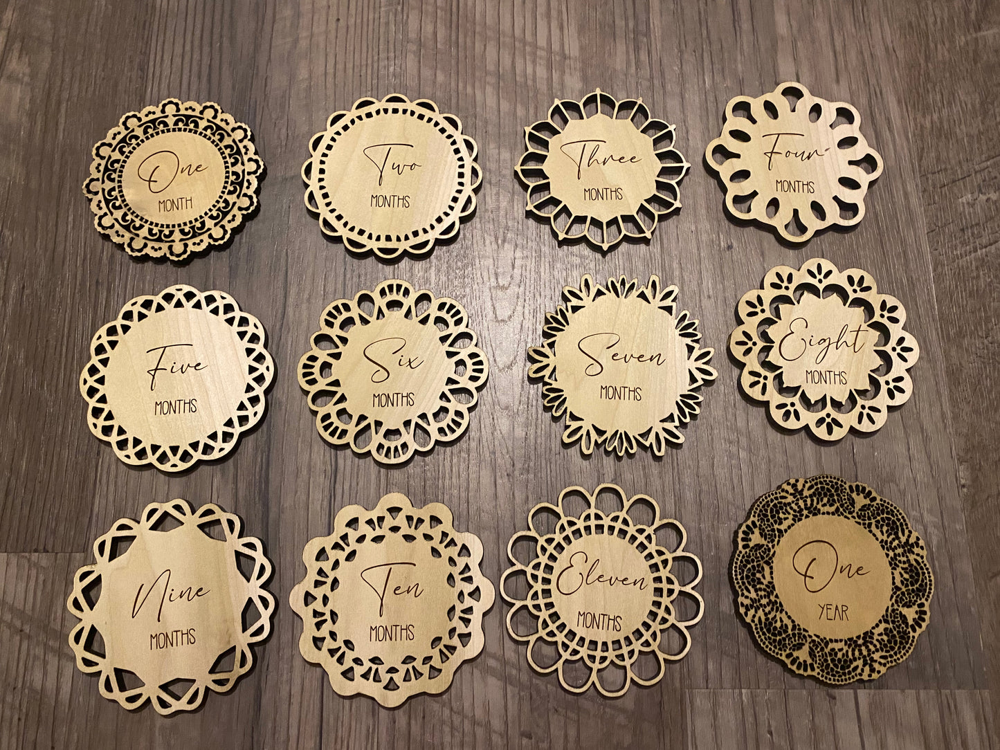 Flower Doily Monthly Circles