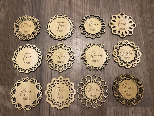 Flower Doily Monthly Circles