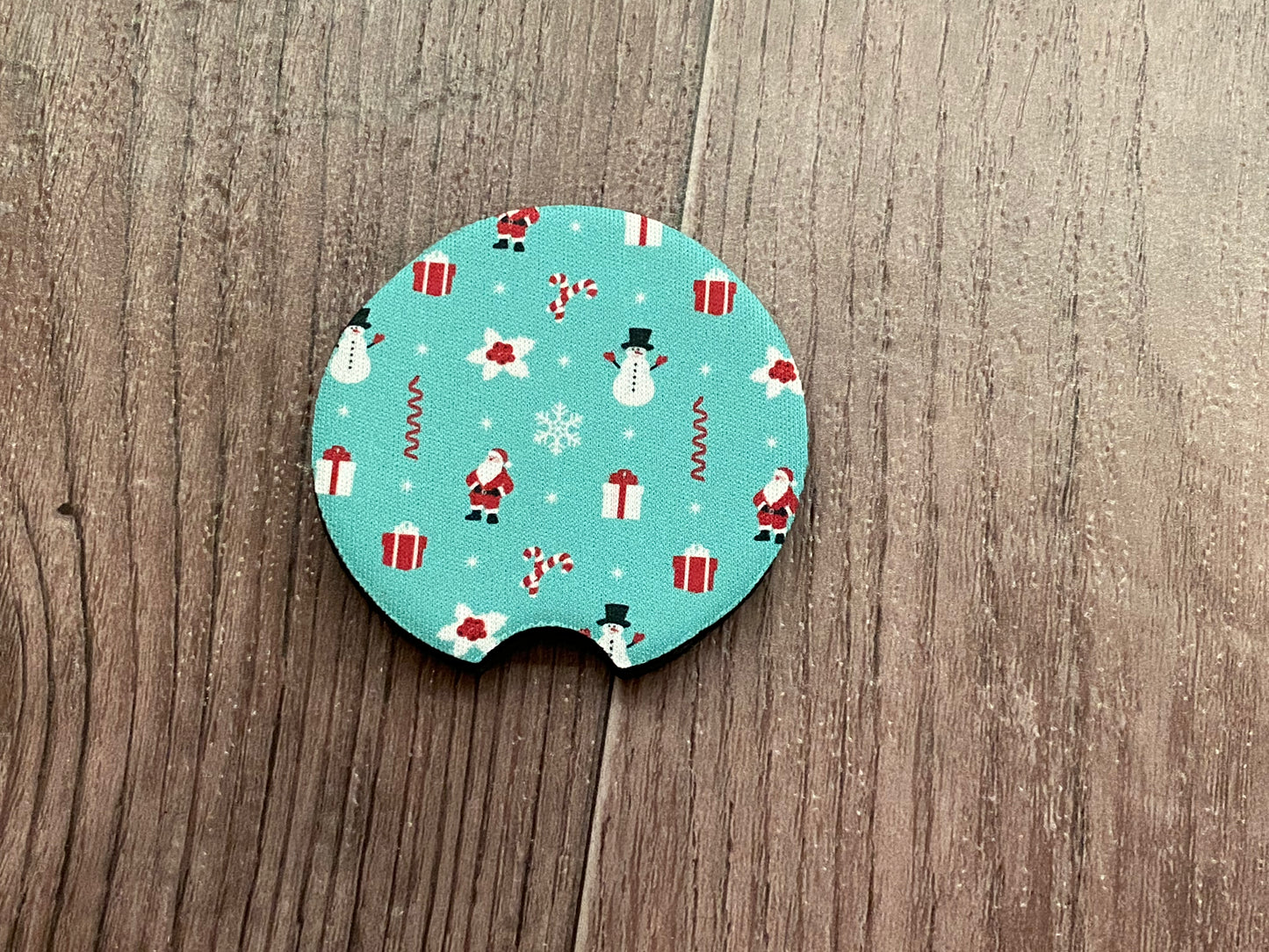 Green Snowman Car Coaster