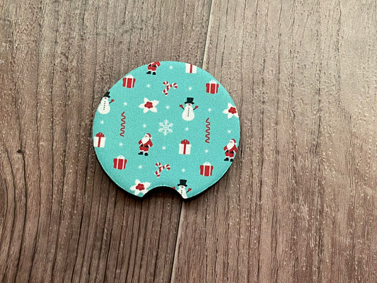 Green Snowman Car Coaster