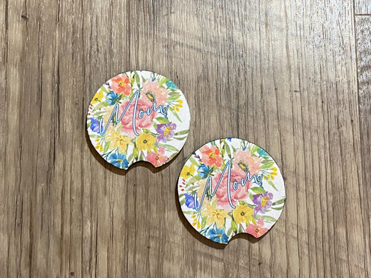 Mom Flowers Car Coaster