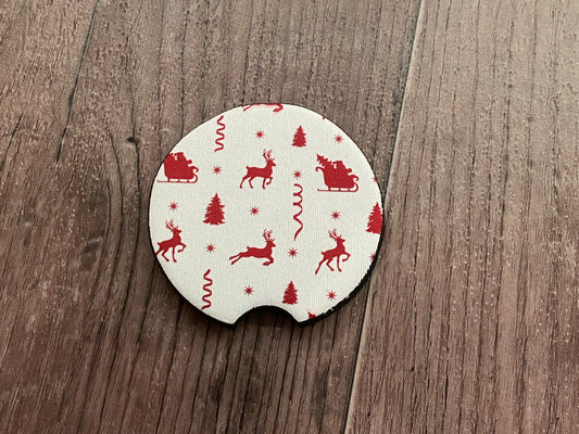 Red Reindeer Car Coaster