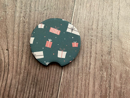 Gray Present Car Coaster